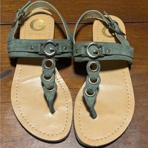 G By Guess Lesha Women’s Thon Sandals Olive Green Size 6.5